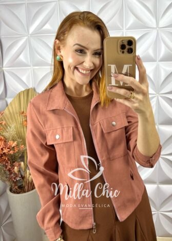 Milla Chic - millachic com br casaco cecy em suedi marrom 3 Casaco Cecy Em Suedi - Marrom - Milla Chic