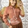 Milla Chic - millachic com br casaco cecy em suedi mostarda copia Casaco Cecy Em Suedi - Marrom - Milla Chic
