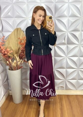 Casaco Cecy Em Suedi - Preto - Milla Chic