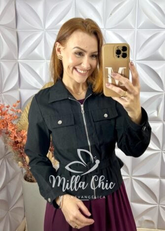 Casaco Cecy Em Suedi - Preto - Milla Chic