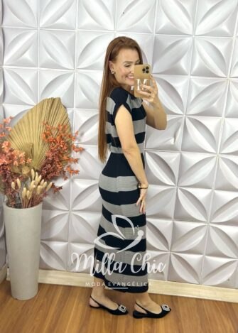 Conjunto Poliana Em Tricot Modal - Cinza - Milla Chic