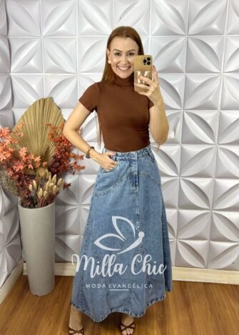 Saia jeans Moema - Milla Chic