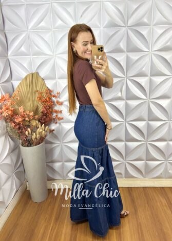 Saia Jeans Nádia - Milla Chic