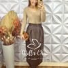 Milla Chic - millachic com br saia laurinda em p u marrom Saia Laurinda Em P. U - Marrom - Milla Chic