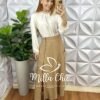 Milla Chic - millachic com br saia malu em alfaiataria marrant nude Saia Malu Em Alfaiataria Marrant - Bege - Milla Chic