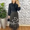 Milla Chic - millachic com br saia tule flor marina preta copia Saia Ursula  Em Tule - Marrom - Milla Chic