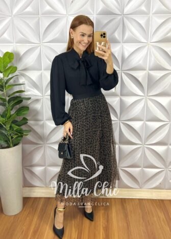 Milla Chic - millachic com br saia ursula em tule marrom 3 Saia Ursula  Em Tule - Marrom - Milla Chic