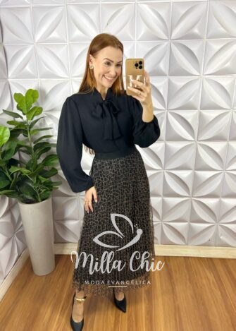 Milla Chic - millachic com br saia ursula em tule marrom 4 Saia Ursula  Em Tule - Marrom - Milla Chic