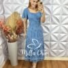 Milla Chic - millachic com br vestido augusta em viscolinho azul Vestido Augusta Em Viscolinho - Azul - Milla Chic