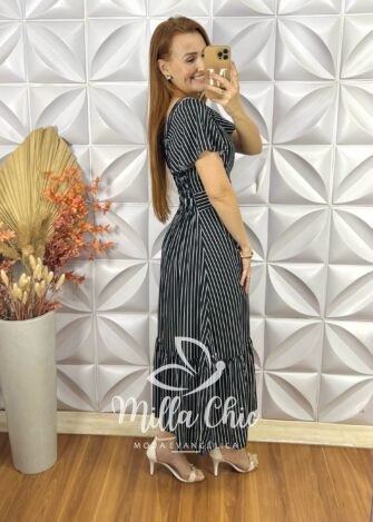 Milla Chic - millachic com br vestido augusta em viscolinho preto 2 Vestido Augusta Em Viscolinho - Preto - Milla Chic