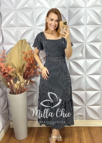 Milla Chic - millachic com br vestido augusta em viscolinho preto 6 Vestido Augusta Em Viscolinho - Preto - Milla Chic