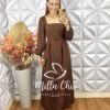 Milla Chic - millachic com br vestido aurora em twill marrom Vestido Aurora Em Twill - Marrom - Milla Chic