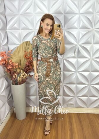 Vestido Boho Rosana Em Tule - Verde - Milla Chic