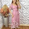 Vestido Catarina Em Chiffon - Rosa - Milla Chic