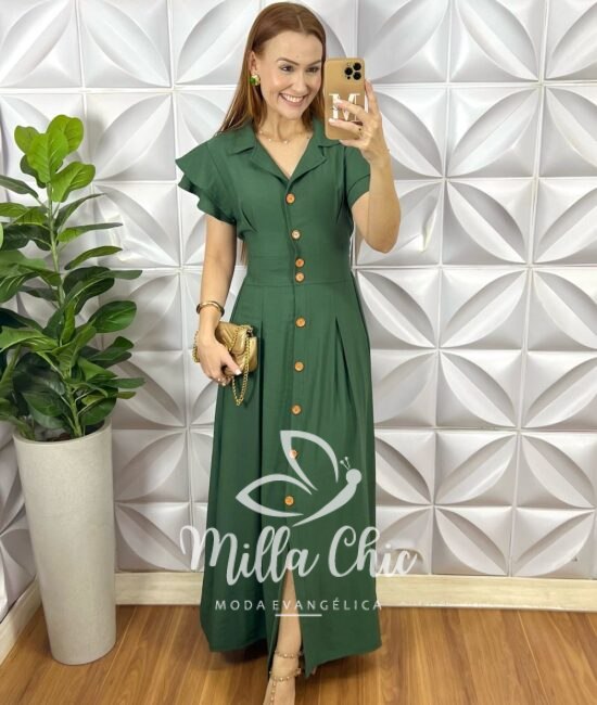 Vestido Chemise Amaris - Verde - Milla Chic