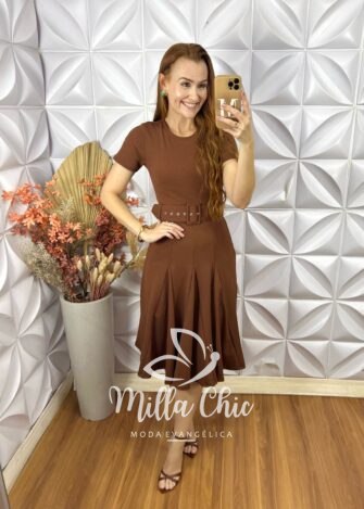Milla Chic - millachic com br vestido cloe em anaruga midi marrom 6 Vestido Cloe Em Anaruga Midi - Marrom - Milla Chic