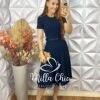 Milla Chic - millachic com br vestido cloe em anaruga midi marrom copia Vestido Cloe Em Anaruga Midi - Azul Marinho - Milla Chic