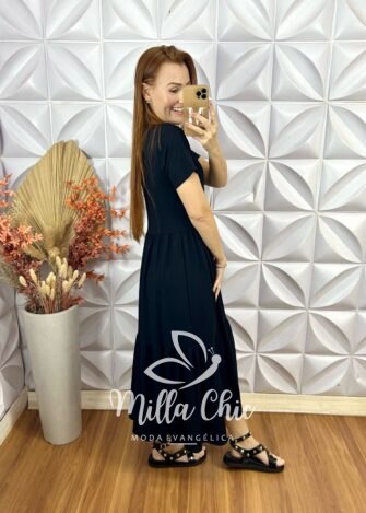 Milla Chic - millachic com br vestido comfy zaia preto 1 Vestido Comfy Zaia - Preto - Milla Chic
