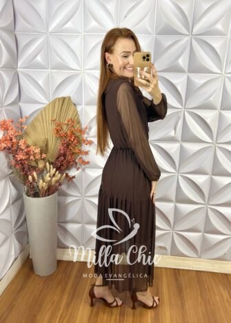 Vestido Ercilia Boho Chic - Marrom - Milla Chic