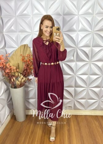 Vestido Ercilia Boho Chic - Vermelho - Milla Chic