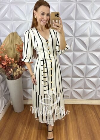Vestido Geovana Em Viscolinho - Branco - Milla Chic