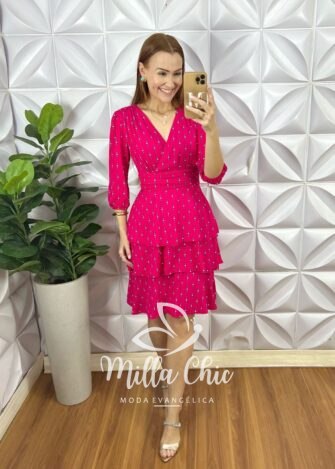 Milla Chic - millachic com br vestido grecia laranja copia 6 Vestido Marian Em Viscose - Pink - Milla Chic