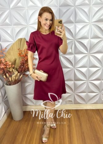Vestido Lavínia Em Alfaiataria Laço - Marrom - Milla Chic
