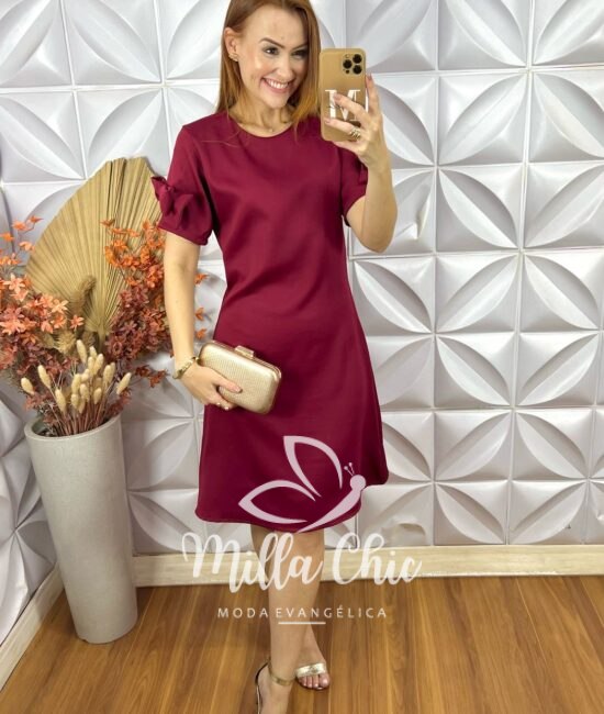 Vestido Lavínia Em Alfaiataria Laço - Marrom - Milla Chic