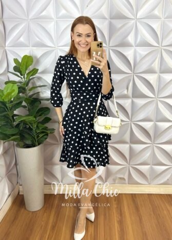 Vestido Marian Em Viscose - PRETO - Milla Chic