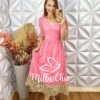 Vestido Megh Em Lesie Algodão - Rosa - Milla Chic