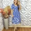 Vestido Megh Em Lesie Algodão - Azul - Milla Chic