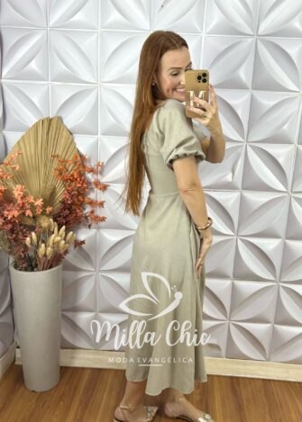 Milla Chic - millachic com br vestido nany em linho Vestido Nany Em Linho - Nude - Milla Chic