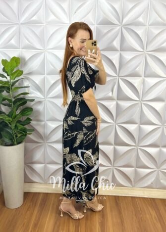 Milla Chic - millachic com br vestido narcisa em viscolinho preto 3 Vestido Narcisa Em Viscolinho - Preto - Milla Chic