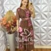 Milla Chic - millachic com br vestido ninive em chiffon marrom Vestido Ninive Em Chiffon - Marrom - Milla Chic