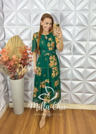 Milla Chic - millachic com br vestido ninive em chiffon verde 2 Vestido Ninive Em Chiffon - Verde - Milla Chic