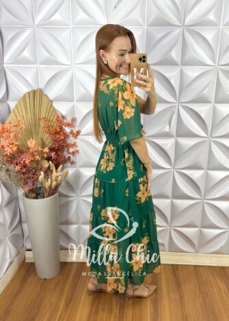 Milla Chic - millachic com br vestido ninive em chiffon verde 4 Vestido Ninive Em Chiffon - Verde - Milla Chic