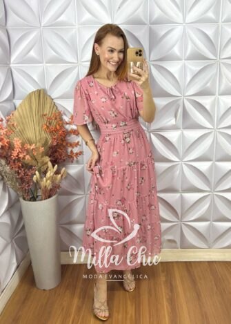 Milla Chic - millachic com br vestido ninive em chiffon verde agua copia 1 Vestido Ninive Em Chiffon - Rosa - Milla Chic