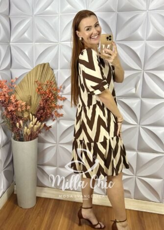 Vestido Oversize Hilda - Marrom - Milla Chic