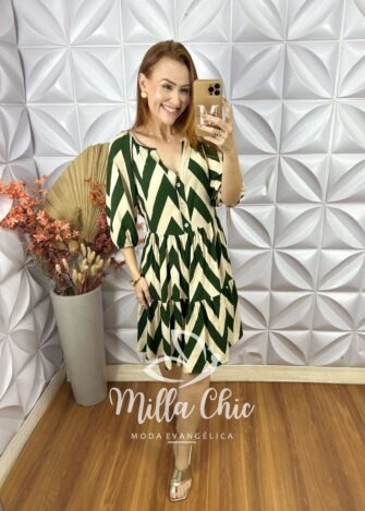 Vestido Oversize Hilda - Verde - Milla Chic