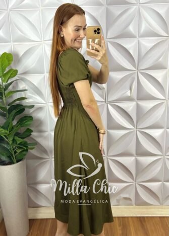 Milla Chic - millachic com br vestido rahab poa verde oliva 5 Vestido Rahab Póa - Verde Oliva - Milla Chic
