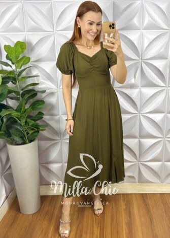Milla Chic - millachic com br vestido rahab poa verde oliva 6 Vestido Rahab Póa - Verde Oliva - Milla Chic