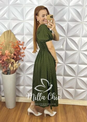 Vestido Rahab Póa - Verde Oliva - Milla Chic