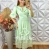 Vestido Rebecca Em Rayon Bordado- Bege - Milla Chic