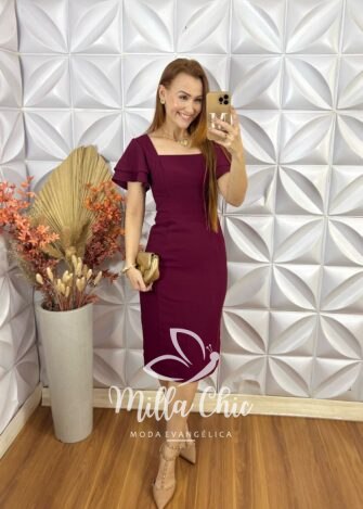 Vestido Reto Ângela - Cherry - Milla Chic