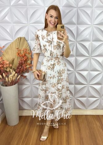Vestido Ruthe Em Chiffon - Branco - Milla Chic