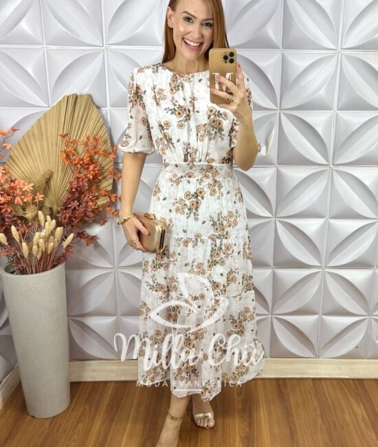 Vestido Ruthe Em Chiffon - Branco - Milla Chic
