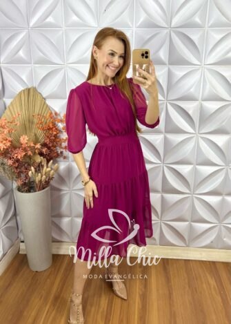 Milla Chic - millachic com br vestido ruthe em chiffon marsala 1 Vestido Ruthe Em Chiffon - Marsala - Milla Chic