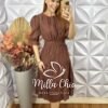 Milla Chic - millachic com br vestido ruthe em lesie algodao marrom Vestido Ruthe Em Lesie Algodão - Marrom - Milla Chic