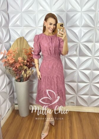 Vestido Ruthe Em Lesie Algodão - Rose - Milla Chic