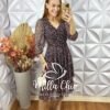 Vestido Suíça Em Mocha Mousse - Marrom Escuro - Milla Chic